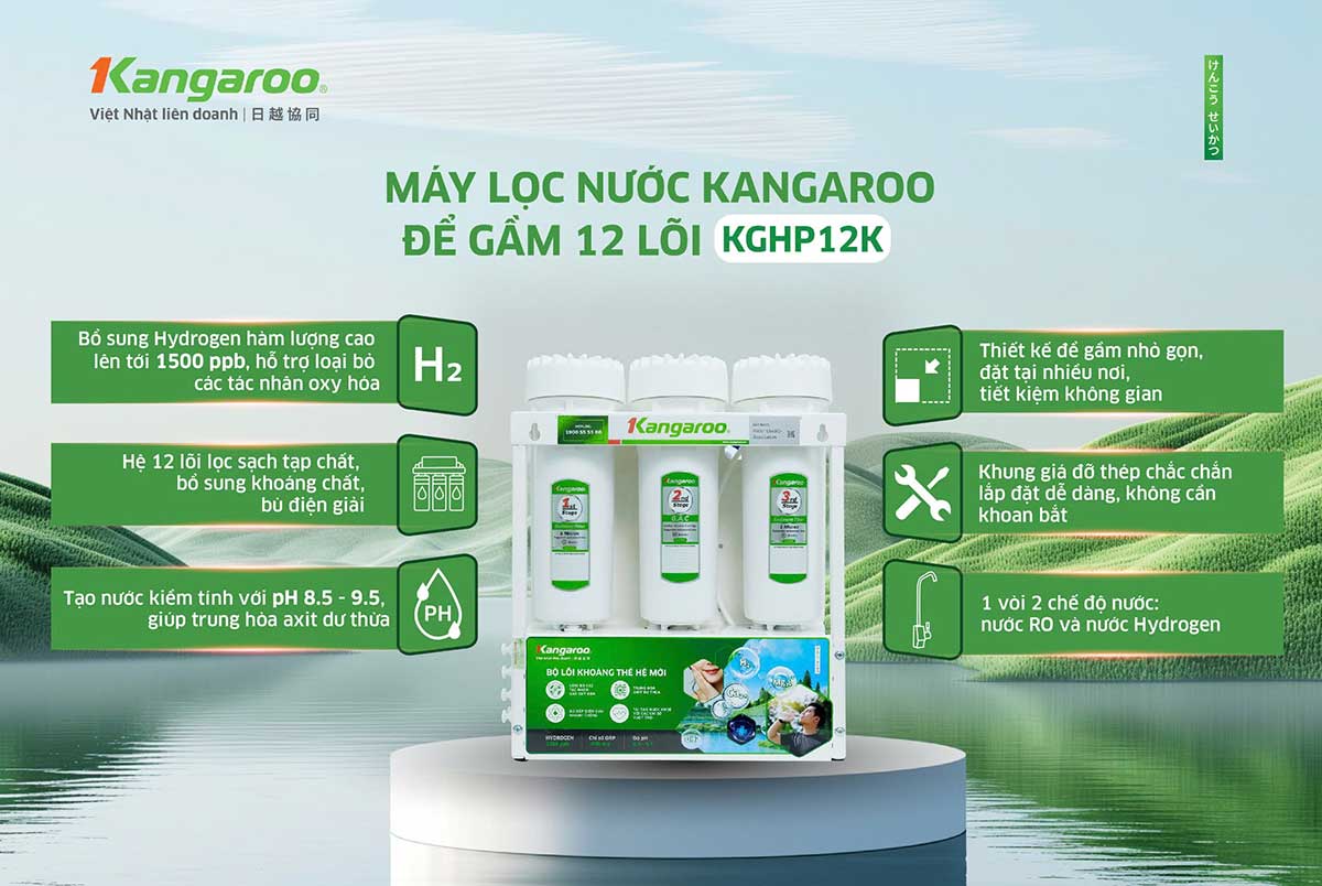 Máy lọc nước để gầm Kangaroo Hydrogen KGHP12K