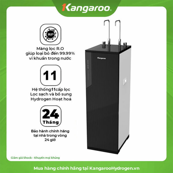 Máy lọc nước Kangaroo Hydrogen nóng lạnh KG10A88 – 11 lõi, Cao cấp 2025