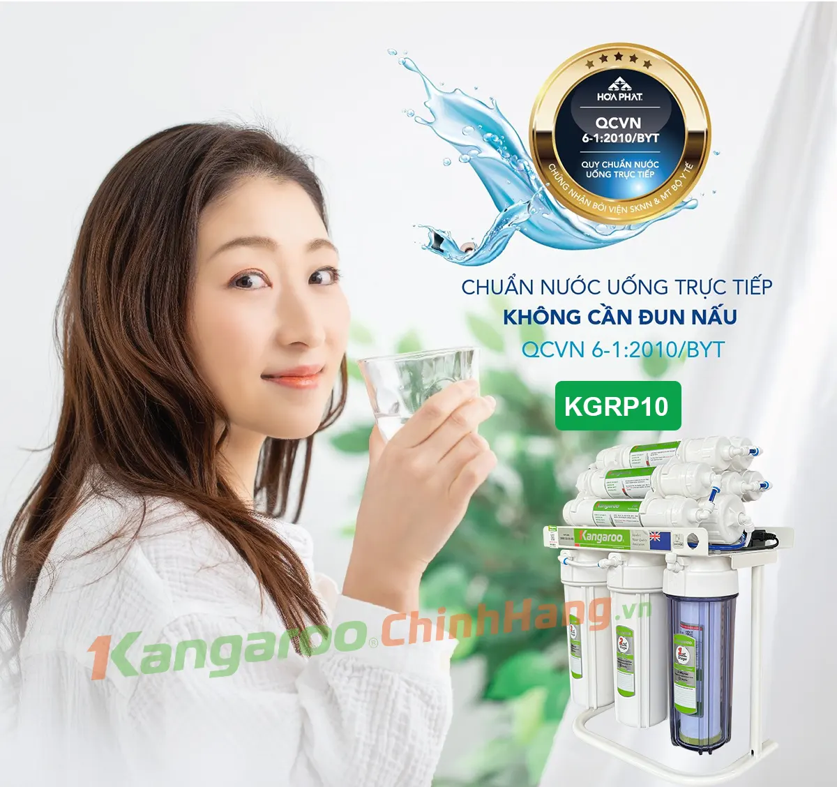 Máy lọc nước Kangaroo Hydrogen KGRP10 - 10 lõi - Mẫu mới 2024