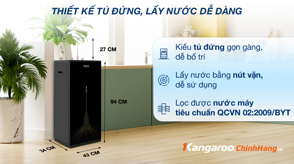 Máy lọc nước nóng nguội lạnh Kangaroo KG10A13 - 10 lõi