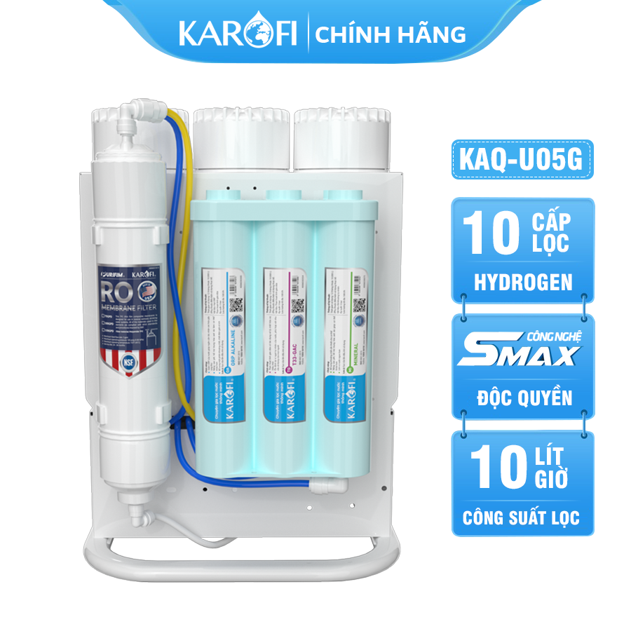 Máy lọc nước Karofi KAQ-U05G - 10 Lõi Mẫu Mới 2024