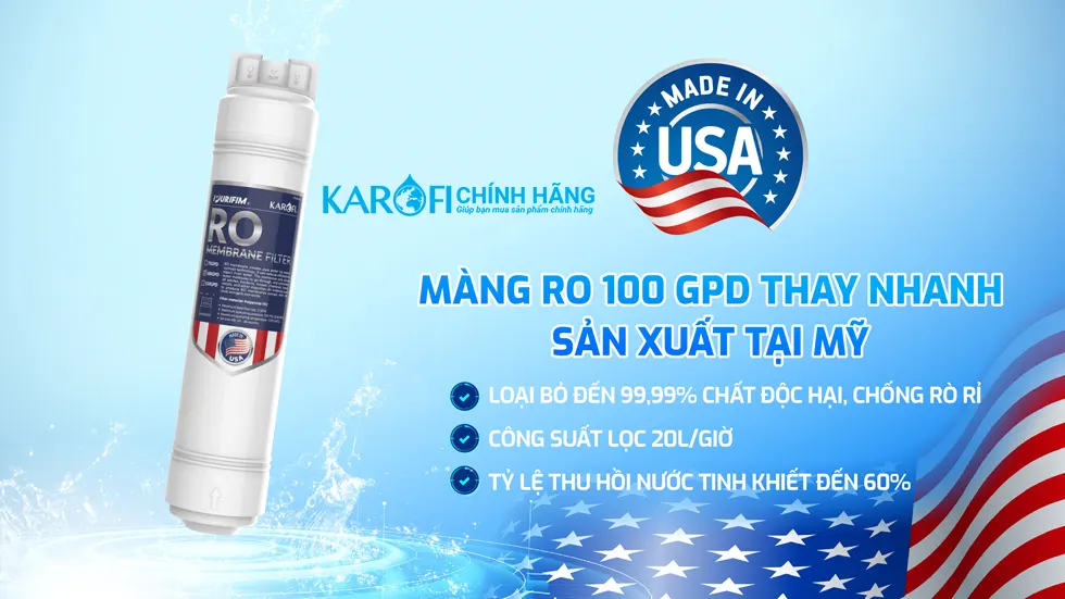 Máy lọc nước Hydrogen ion kiềm Karofi KAQ-U95 Pro + ALKALINE - 11 Lõi Cao Cấp