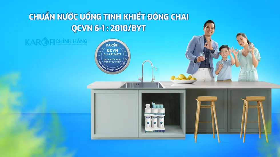 Máy lọc nước Hydrogen ion kiềm Karofi KAQ-U95 Pro + ALKALINE - 11 Lõi Cao Cấp