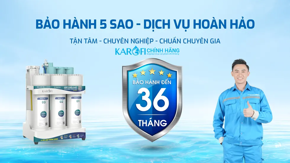 Máy lọc nước Hydrogen ion kiềm Karofi KAQ-U95 Pro + ALKALINE - 11 Lõi Cao Cấp