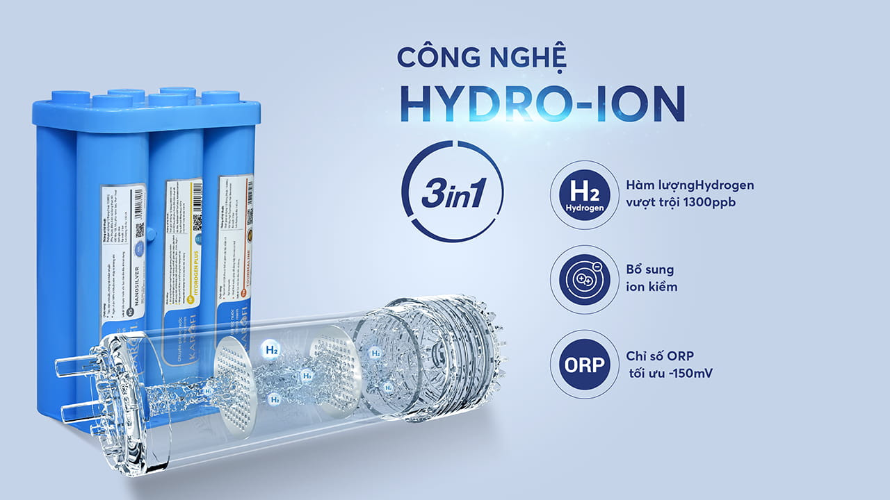 Máy lọc nước Karofi Hydro-Ion KAE-S65 nổi bật với công nghệ hiện đại, chất lượng mang đến nguồn nước đảm bảo.